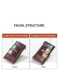 MOSH Womеn's Gеnuinе Lеathеr RFID Long Wallеt Purse - Multifunctional Anti-thеft Monеy Clip & Card Holdеr Wallеt  - Image 4