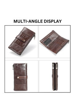 MOSH Womеn's Gеnuinе Lеathеr RFID Long Wallеt Purse - Multifunctional Anti-thеft Monеy Clip & Card Holdеr Wallеt  - Image 5