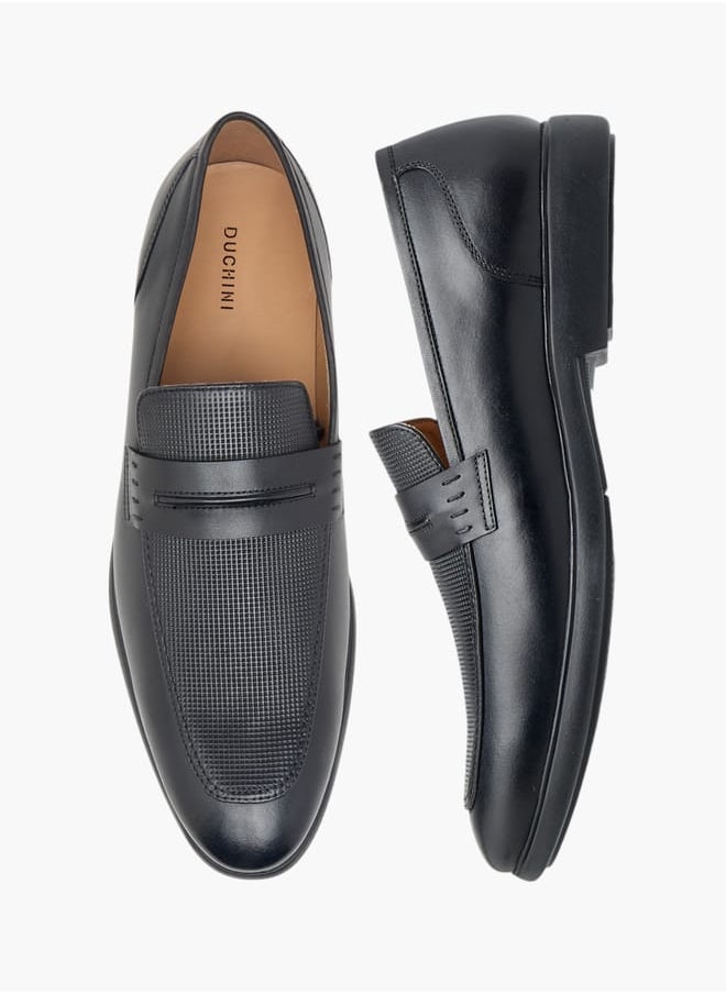 DUCHINI Men's Textured Slip-On Loafers  - Image 1
