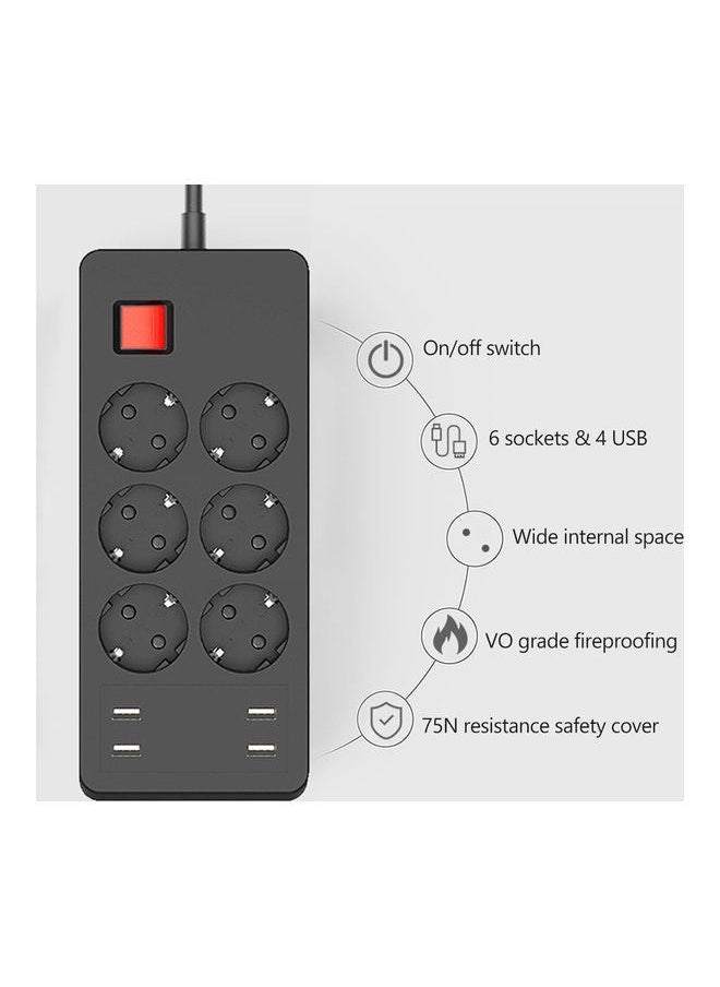 NIBEMINENT Electrical Socket Power Strip Black  - Image 4