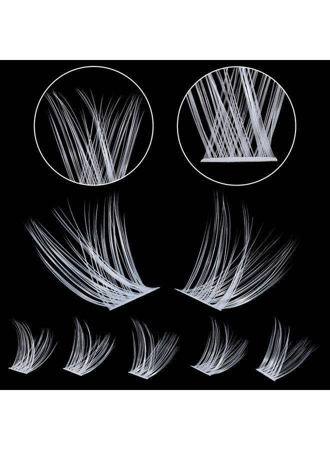 Outopen White Lashes Clusters 140Pcs Natural Look False Eyelashes Extensions D Curl Fluffy Wispy Cat Eye Lashes Individuals Diy Lash Extensions At Home (W01) - Image 5
