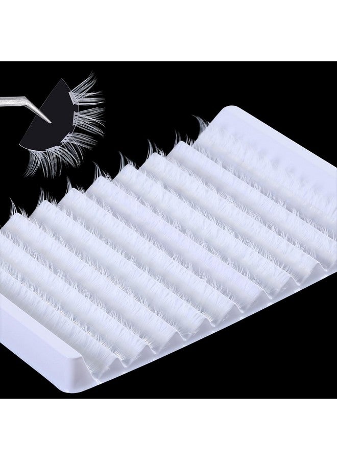 Outopen White Lashes Clusters 140Pcs Natural Look False Eyelashes Extensions D Curl Fluffy Wispy Cat Eye Lashes Individuals Diy Lash Extensions At Home (W01) - Image 2