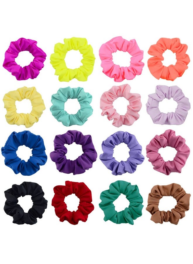 Simnice Waterproof Neon Swim Scrunchies Gym Scrunchie Waterresistant Hair Ties Pool Scrunchie 16 Colors Elastic Hair Bands Ponytail Holder Beach Scrunchies Party Size Scrunchie Hair Tie For Women - Image 2