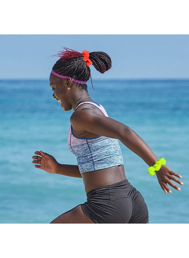 Simnice Waterproof Neon Swim Scrunchies Gym Scrunchie Waterresistant Hair Ties Pool Scrunchie 16 Colors Elastic Hair Bands Ponytail Holder Beach Scrunchies Party Size Scrunchie Hair Tie For Women - Image 3