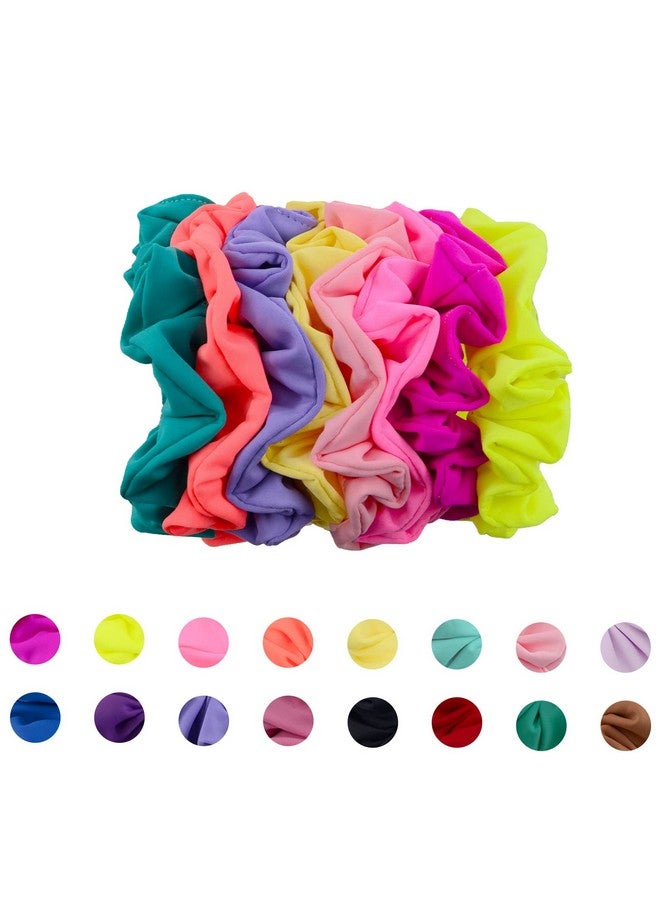Simnice Waterproof Neon Swim Scrunchies Gym Scrunchie Waterresistant Hair Ties Pool Scrunchie 16 Colors Elastic Hair Bands Ponytail Holder Beach Scrunchies Party Size Scrunchie Hair Tie For Women - Image 5