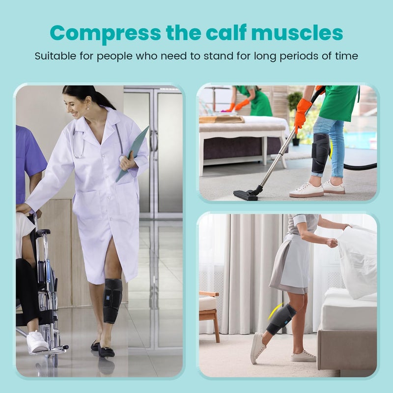 iDonua Calf Brace Compression Sleeve for Torn Calf Muscle fit Men & Women, Innovative 2 Layer Elastic Bandage for Legs adds Extra Pressure for Strain, Swelling, Cramps, Varicose Vein -L/XL - Image 4