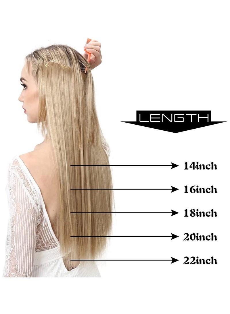 إستيل وصلات شعر مستقيمة خفيفة العسل أشقر اصطناعي 3.2 أوقية عصابة رأس سلكية سرية للنساء ألياف مقاومة للحرارة بدون مشبك - Image 3