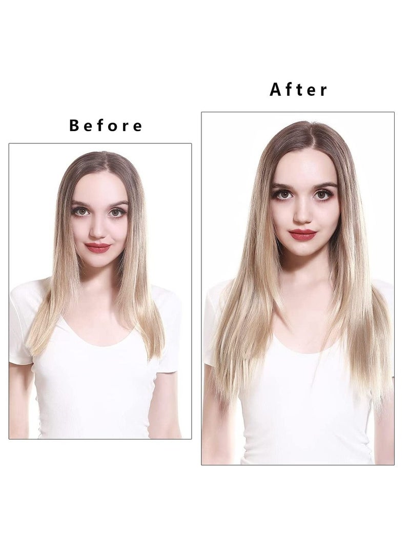 إستيل وصلات شعر مستقيمة خفيفة العسل أشقر اصطناعي 3.2 أوقية عصابة رأس سلكية سرية للنساء ألياف مقاومة للحرارة بدون مشبك - Image 4