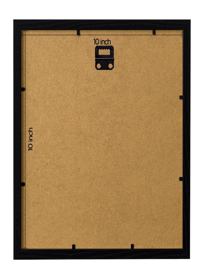 eletecpro 10x10 Picture Frames Set of 9 with Mat for 5x5 Photos or without Mat for 10x10, Square Gallery Wall Decor Collage for Picture Display, Black Frame Set for Wall Hanging - Image 3