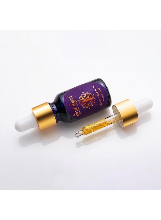 Indulgeo ESSENTIALS Wonder Gold Oil (15 Ml) | 24K Gold Infused Makeup Face Primer For Dry And Sensitive Skin | Help In Instant Glow, Beauty Oil | Helps To Reduces Hyperpigmentation, Fine Lines, Anti-Aging, Natural Spf |Nourishment | Ayush Certified  - Image 4
