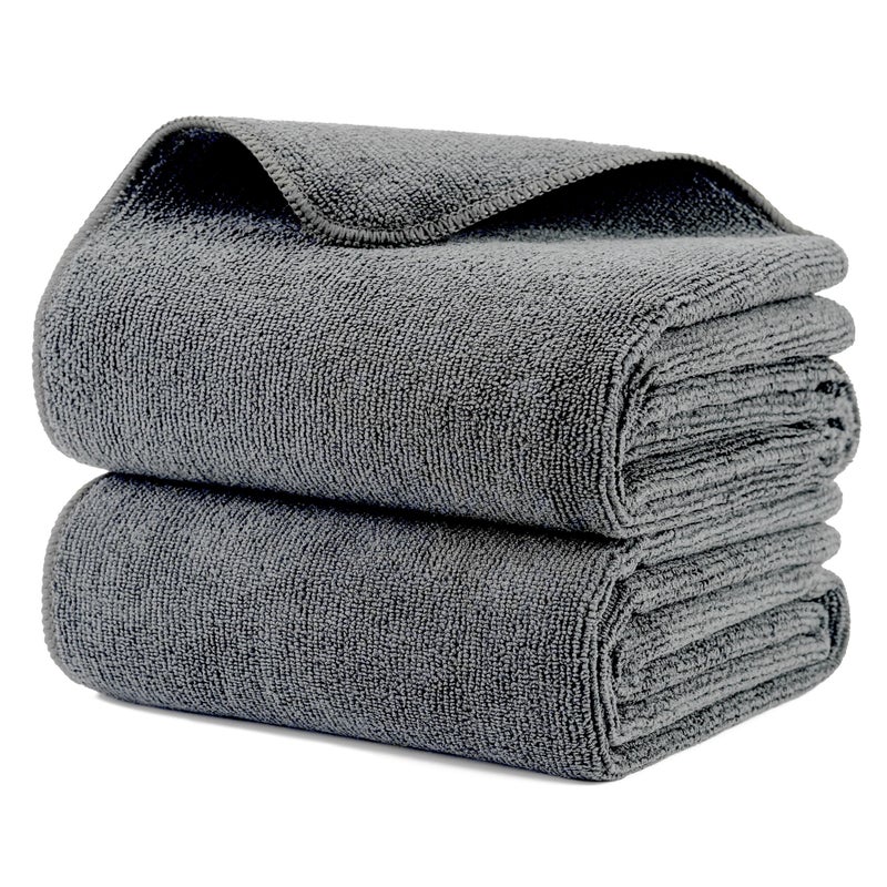 MICROFI New Microfiber Hair Drying Salon Towels, Quick Dry, Lint Free, 2 Pack (Gray) - Image 1