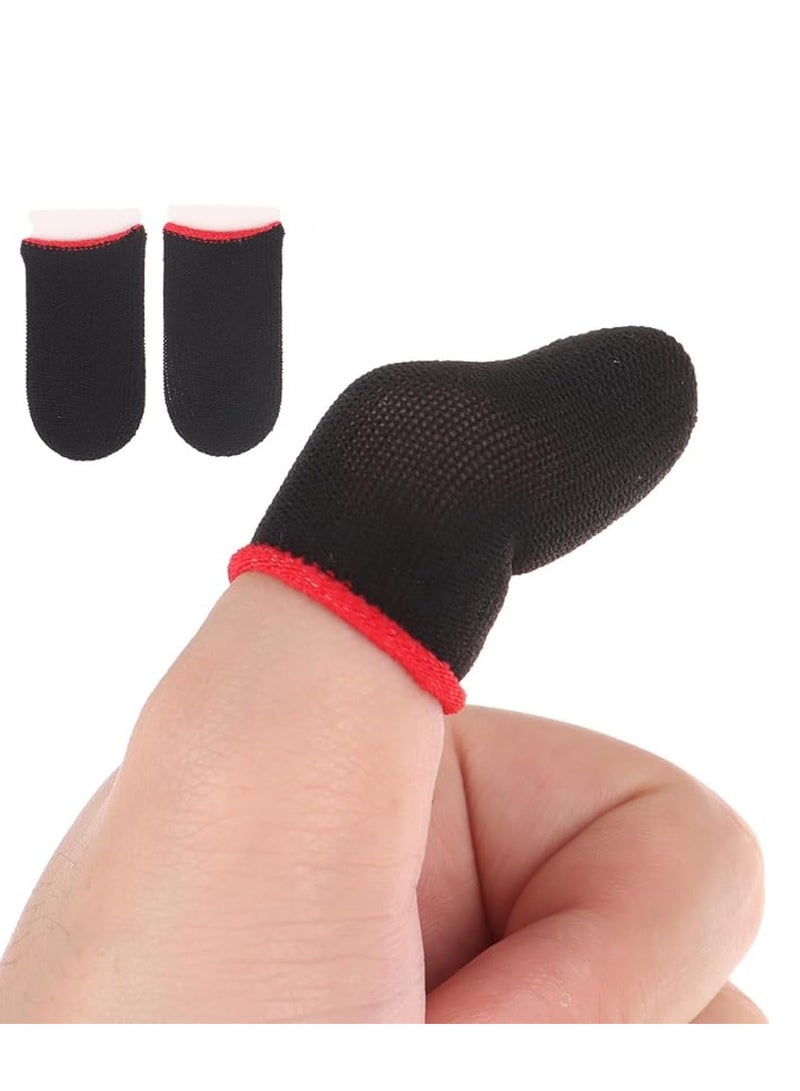 أكمام أصابع من ألياف الكربون لألعاب PUBG ألعاب المحمول - أسود+أحمر - Image 1