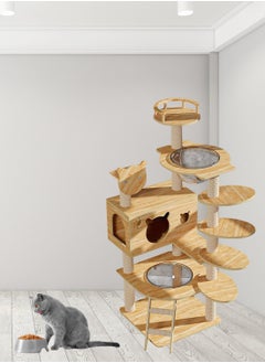 Wooden Pet Cat Climbing Frame Cat Tree Toy With Cat House Cat Jumping Platform Claw Sharpening Cat Scratching Post 50*50*135cm - pzsku/ZCA2A139A124CEF7E9D99Z/45/_/1718092186/5395b071-874e-4450-ae8a-e49adaf4dfe6