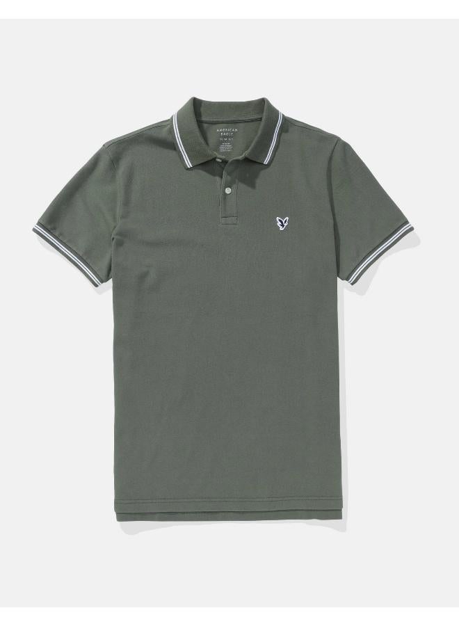 American Eagle AE Slim Fit Pique Polo Shirt  - Image 4