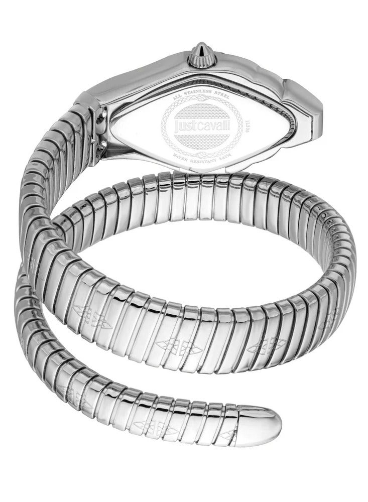 Just Cavalli Women's Ferocious Design Blue Dial Silver Tone Watch - JC1L306M0015 - Image 3