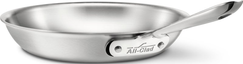 All-Clad D5 5-Ply Brushed Stainless Steel Fry Pan 10 Inch Induction Oven Broiler Safe 600F Pots and Pans, Cookware Silver - Image 1