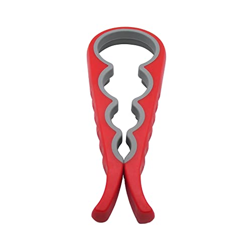 Gadgetime USA Jar Opener, Beer & Can Lid Opener - Grippers for Weak Hands - Reusable - Multifunctional - (Red) - Image 1
