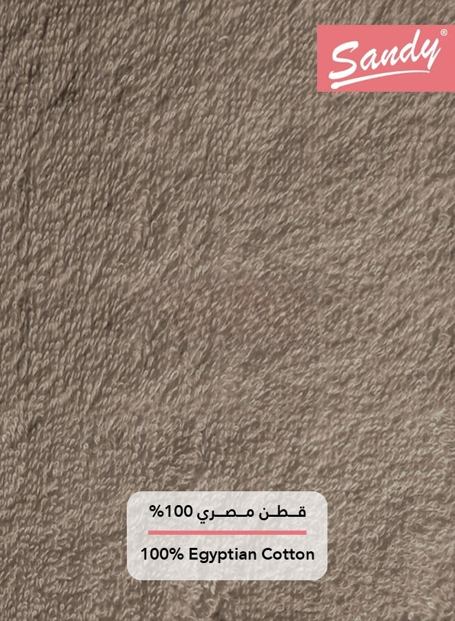 ساندي طقم مناشف حمام ساندي عالية الجودة قطن 100% صنعت في مصر، ناعمة وسريعة الجفاف وعالية الامتصاص (عبوة من قطعتين - 70 × 140 سم) - بني - Image 5