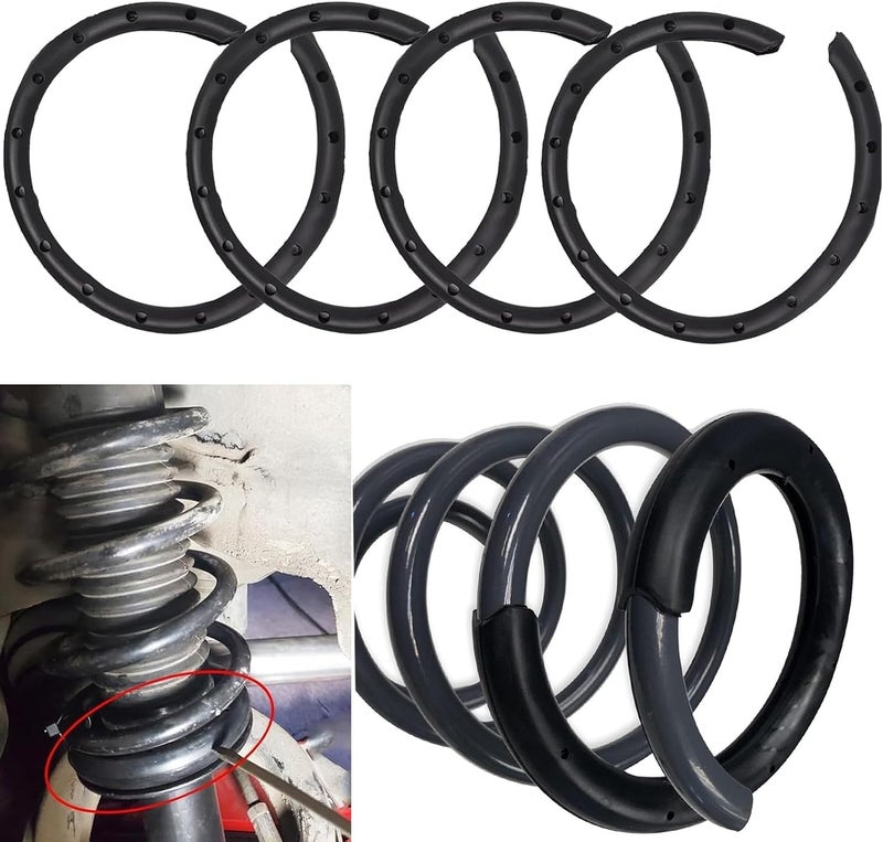 HOOTURB Universal Coil Spring Silencer Insulator Rubber Sleeve Front Rear Lower Suspension Noise Reducer Protector For Car Suv Van Truck-4PCS - Image 1