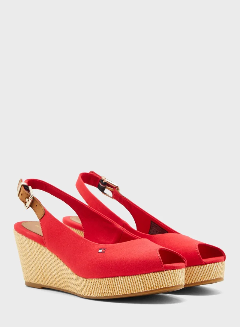 TOMMY HILFIGER Iconic Elba Sling Back Wedge Sandals