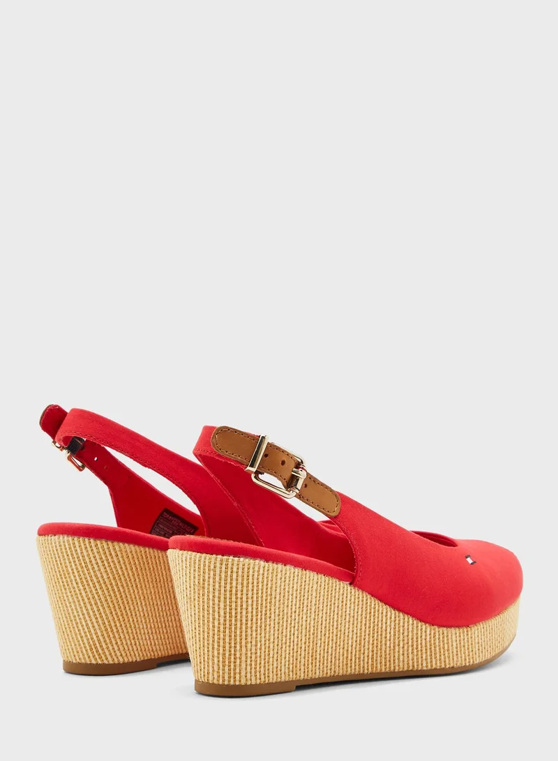 TOMMY HILFIGER Iconic Elba Sling Back Wedge Sandals