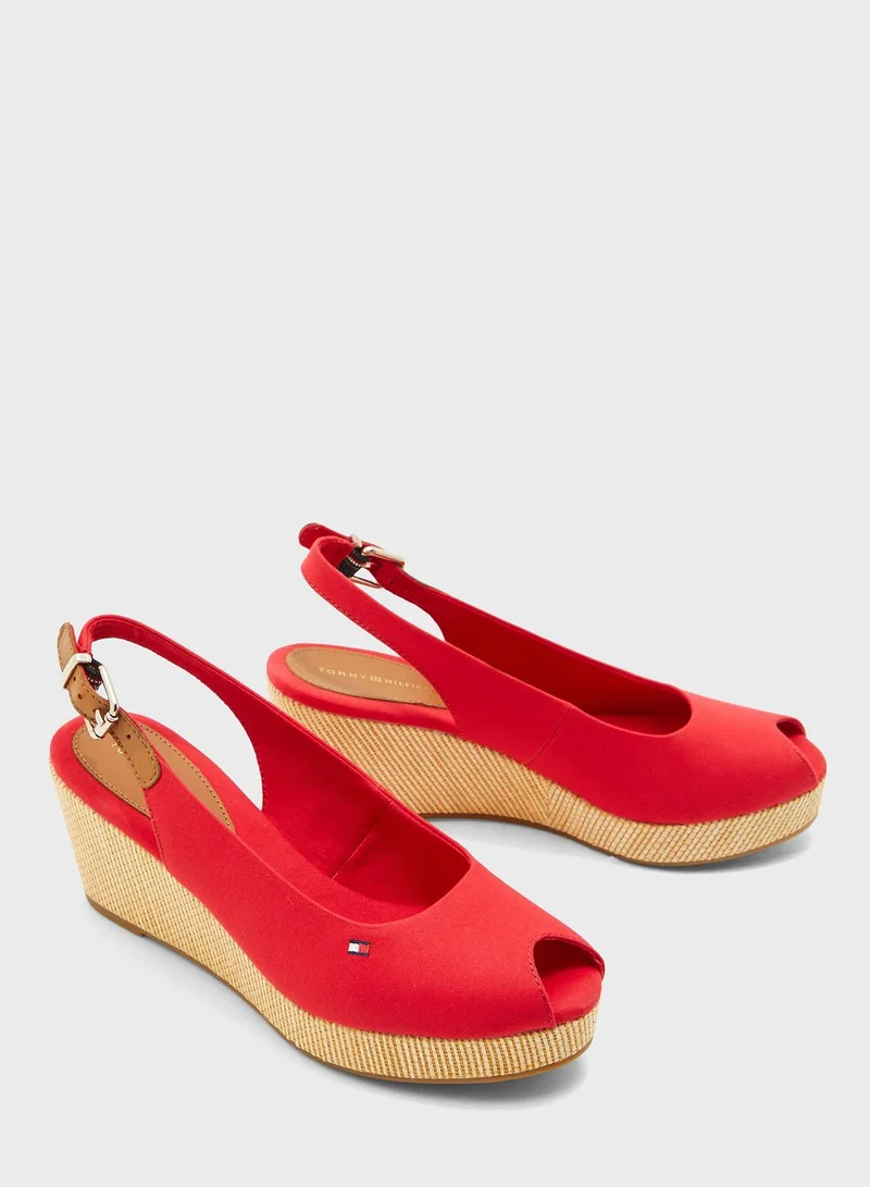 TOMMY HILFIGER Iconic Elba Sling Back Wedge Sandals