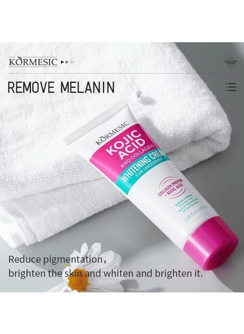 Kojic Acid and Collagen Whitening Cream for Underarm, reduce the appearance of dark spots and uneven pigmentation, 50ml
