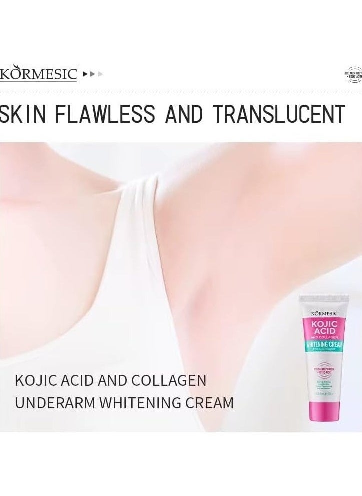 Kojic Acid and Collagen Whitening Cream for Underarm, reduce the appearance of dark spots and uneven pigmentation, 50ml