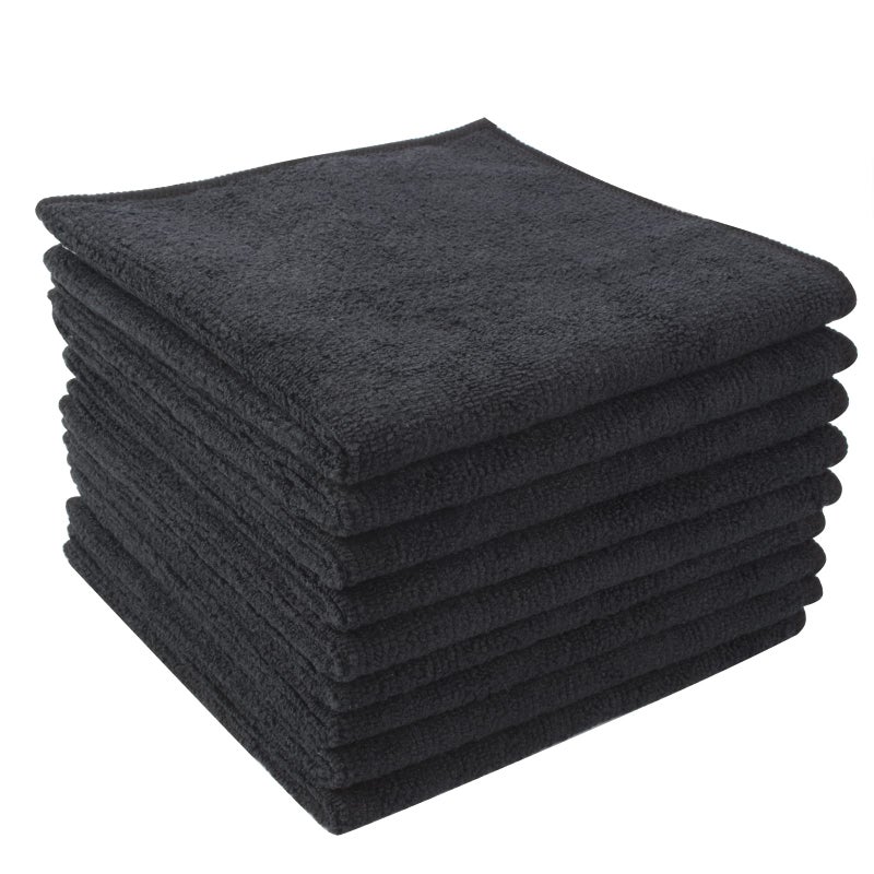 VIVOTE 9 Pack Microfibre Cleaning Cloths Reusable Dish Cloth for Kitchen Durable  Quick Drying Kitchen Rags Highly Absorbent Microfibre Cloth Multipurpose Dish Cloths 30 cm X 30 cm Black
