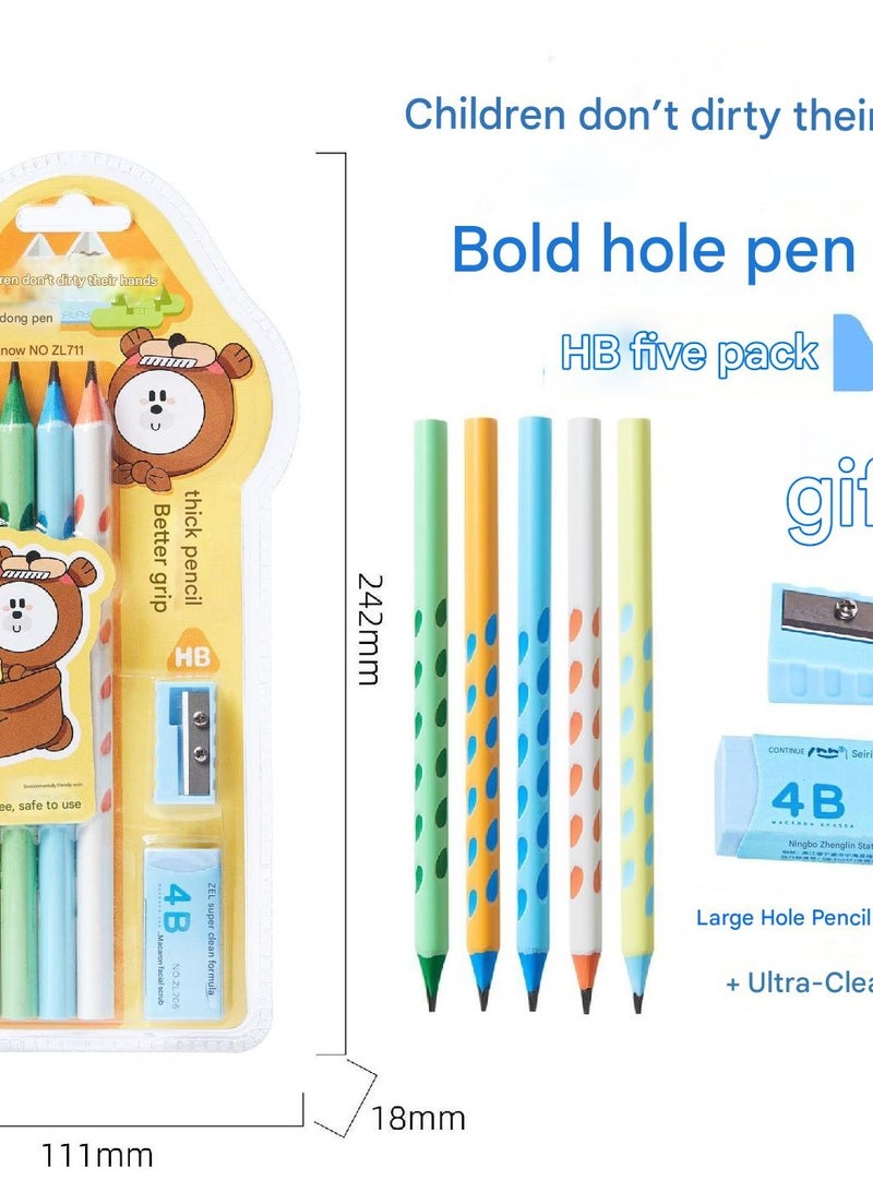 Generic HB Hexagonal Pencil, Student Anti Slip 5 Pieces/Box - Image 1