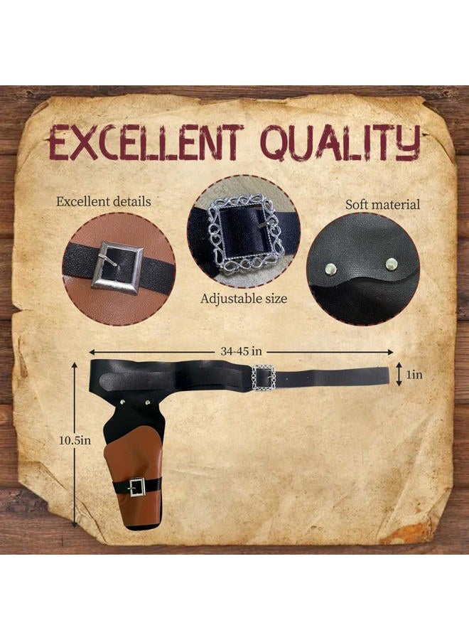 GAGIFT WORLD Cowboy Toys, Cap Gun and Holster Set for Adults, Toy Revolver and Adjustable Belt, Western Costume Accessory for Men Novelty Gifts for Halloween Birthday Christmas - Image 4