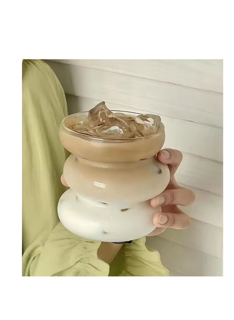 Stylish spiral glass cup - for your favorite iced drinks - 450 ml