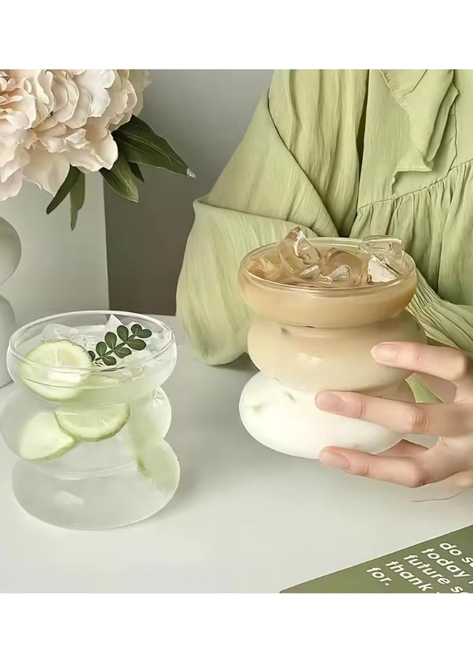 كوب زجاجي حلزوني أنيق - لمشروباتك المثلجة المفضلة - 450 مل - Image 3