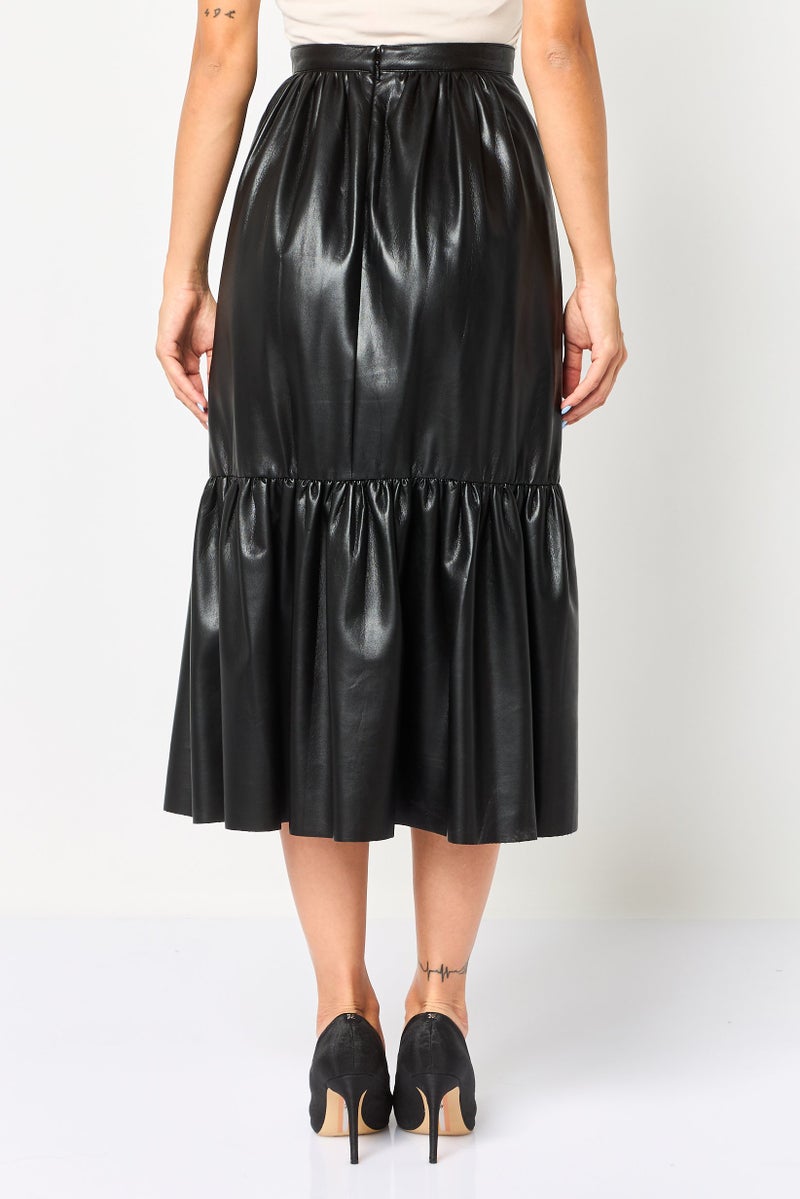 PINKO Women Plain Midi Skirt, Black - Image 4