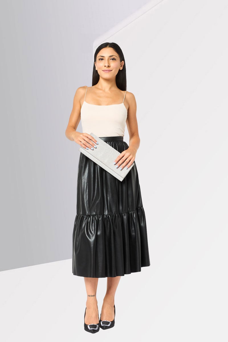 PINKO Women Plain Midi Skirt, Black - Image 2