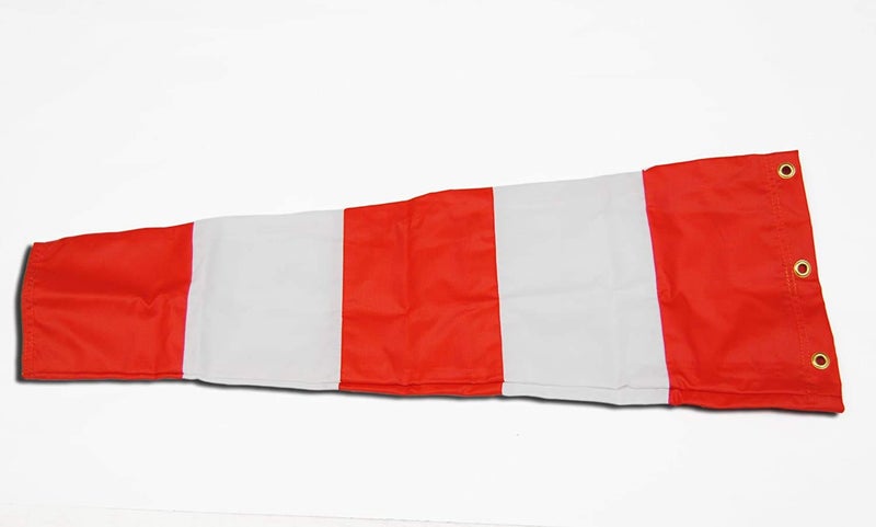 K T I ® Wind Sock 6 Feet With 4 Reflective Tape Double Stitch Fabric Waterproof Flag For Airport & Industries To Indicate Wind Direction- Red And White Pack Of 1 - Image 1