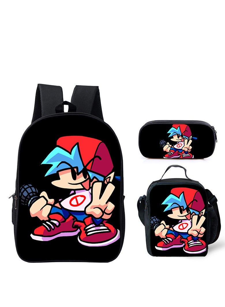 Cartoon Peripheral Pattern Student Backpack Three-piece Printed School Bag