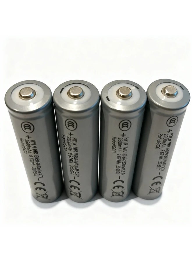robotgcc 18650 Button Top Rechargeable Li-ion Battery 3.7V, True Capacity Lithium Ion Cells for Flashlights, Robotics, Arduino, LED Lights, DIY Electronics & Compatible Devices, 4 Pack - Image 4