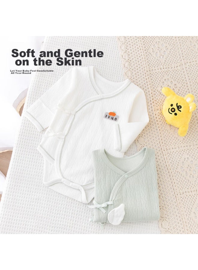 Babyprints Babyprints Baby Romper 2-pack, Newborn Onesie, Autumn And Winter Clothing, Pure Cotton Belly-protecting Bodysuit, Green, Size 59  - Image 1