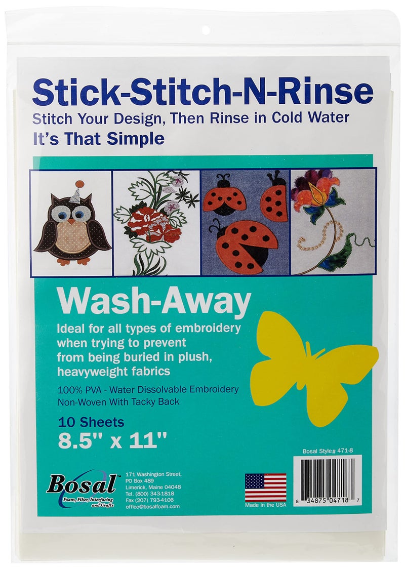 Bosal Stick, Stitch & Rinse 8.5"x11" - Image 1