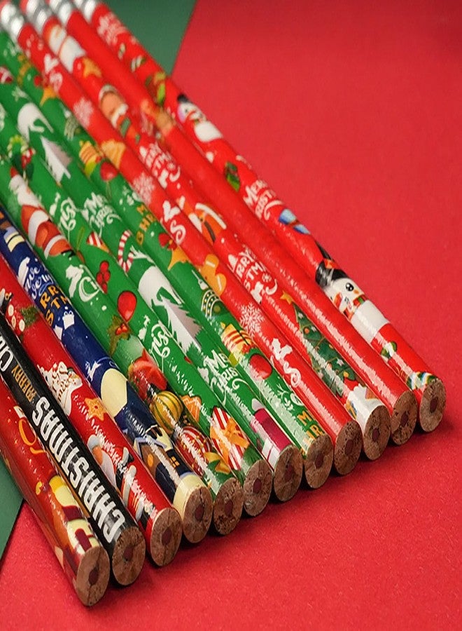 YYaaloa 96 Pcs Wooden Pencil with Eraser Christmas Colorful Pencils Novelty Pencils Fun Supplies Holiday Gift Office Supply Writing (96pcs, Christmas) - Image 2