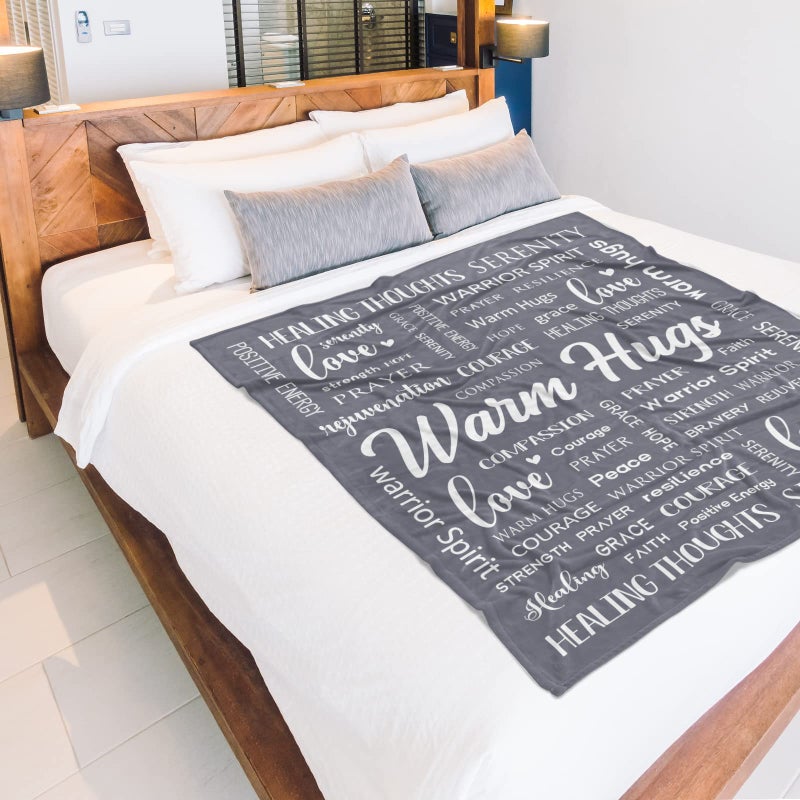 Afterprints Warm Hugs Healing Blanket - Get Well Soon Gifts for Women Men  Breast Cancer Chemo Gifts  Sympathy Inspirational Blanket  Thinking of You Gift  Soft Throw Blanket 50""x60"" - Image 3