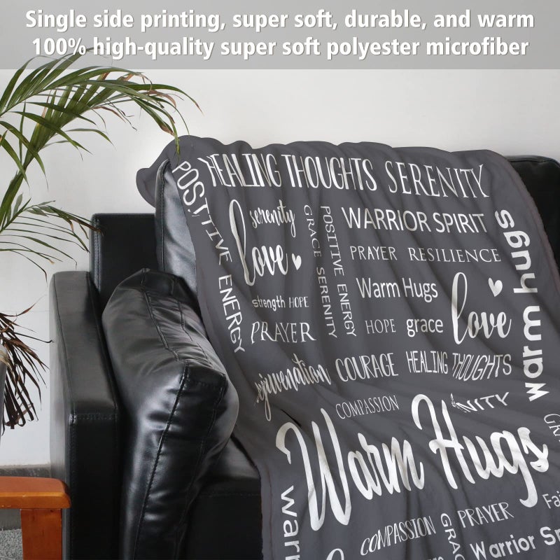 Afterprints Warm Hugs Healing Blanket - Get Well Soon Gifts for Women Men  Breast Cancer Chemo Gifts  Sympathy Inspirational Blanket  Thinking of You Gift  Soft Throw Blanket 50""x60"" - Image 4