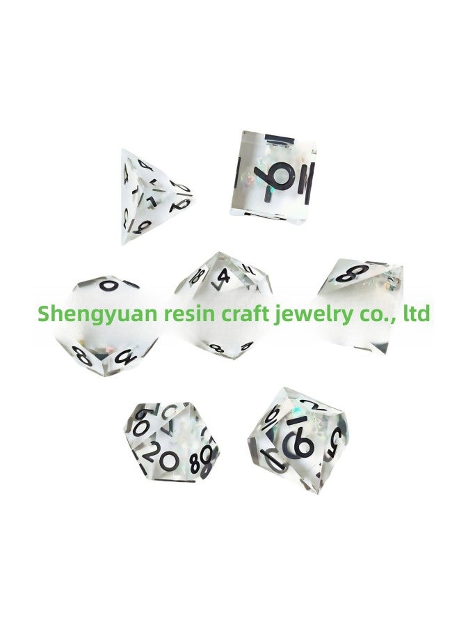 Epoxy DND Table Dungeons And Dragons COC Run TRPG Kulukards Dice Dice Gango Suit-Color:Candy Paper With Black Characters - Image 1