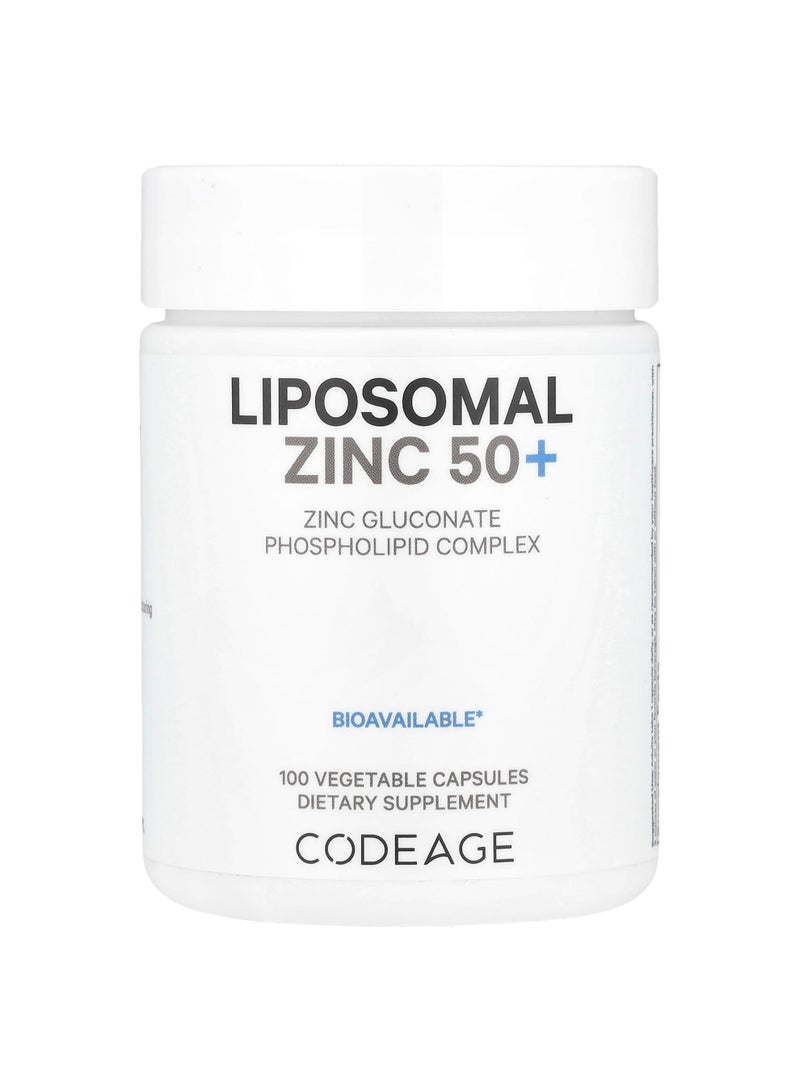 Liposomal Zinc 50+, 50 mg, 100 Vegetable Capsules