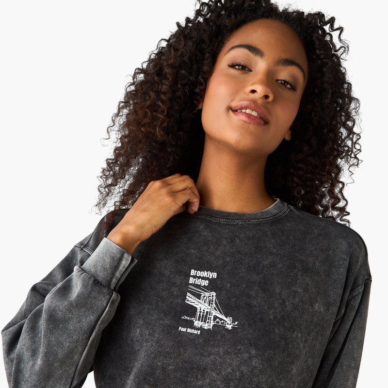 SP Characters Brooklin Bridge Print Sweatshirt - Image 4
