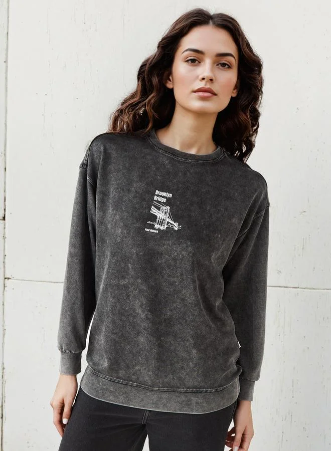SP Characters Brooklin Bridge Print Sweatshirt