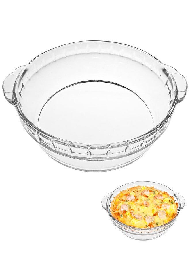 DOERDO DD DOERDO Glass Pie Plate 9 Inch Round Deep Dish Pie pan with Handles Clear Baking Pan for Pie Cheese Cakes, 25.5x22CM - Image 1