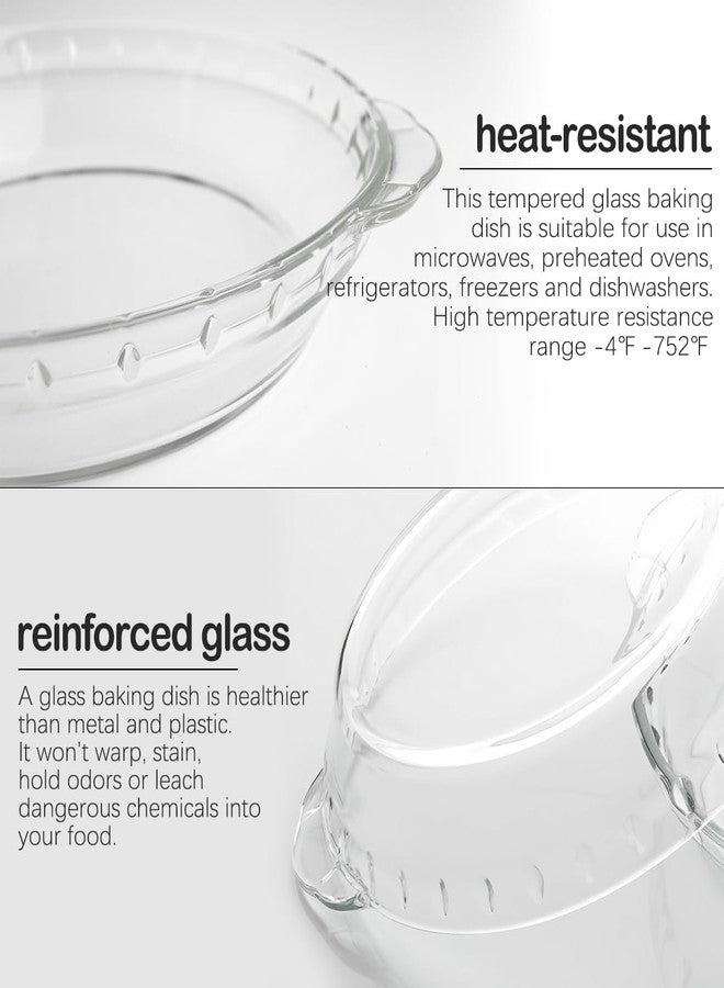DOERDO DD DOERDO Glass Pie Plate 9 Inch Round Deep Dish Pie pan with Handles Clear Baking Pan for Pie Cheese Cakes, 25.5x22CM - Image 3