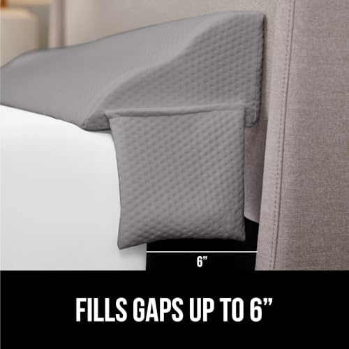 GORILLA GRIP Patent Pending Queen Bed Wedge Pillow Headboard Gap Filler, US Designed, Comfortable Supportive High Density Foam Pillows, Stay in Place Gripping Dots, Wedges Between Mattress, Soft Gray - Image 3